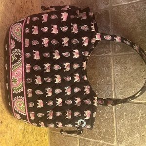 Vera Bradley purse with pink elephants